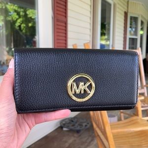 Michael Kors Black Long Leather Wallet